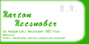 marton mecsnober business card